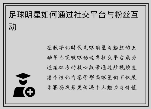 足球明星如何通过社交平台与粉丝互动